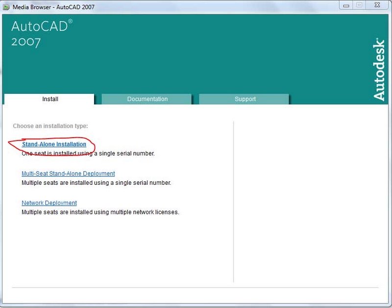 autocad 2007 stand alone installation