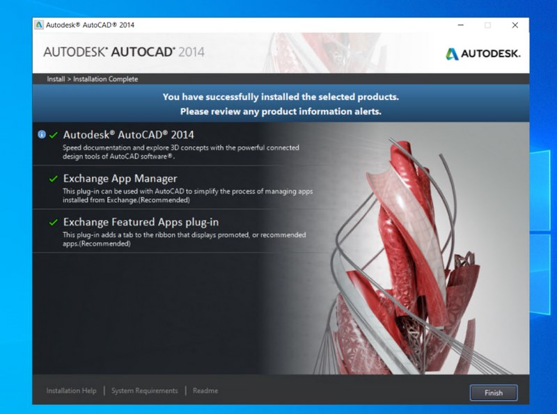 autocad 2014 ket thuc cai dat