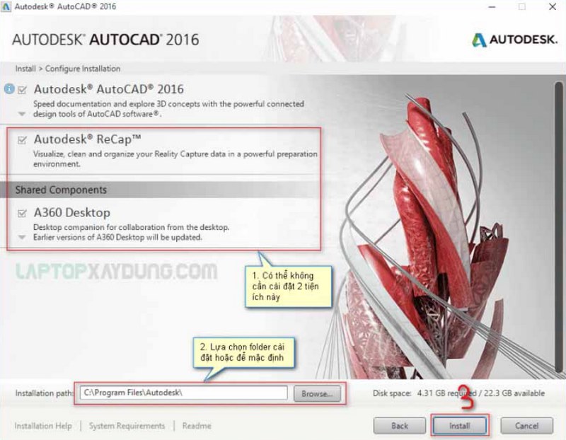 File AutoCAD sẽ được cài đặt nhanh sau khi khởi động thành công
