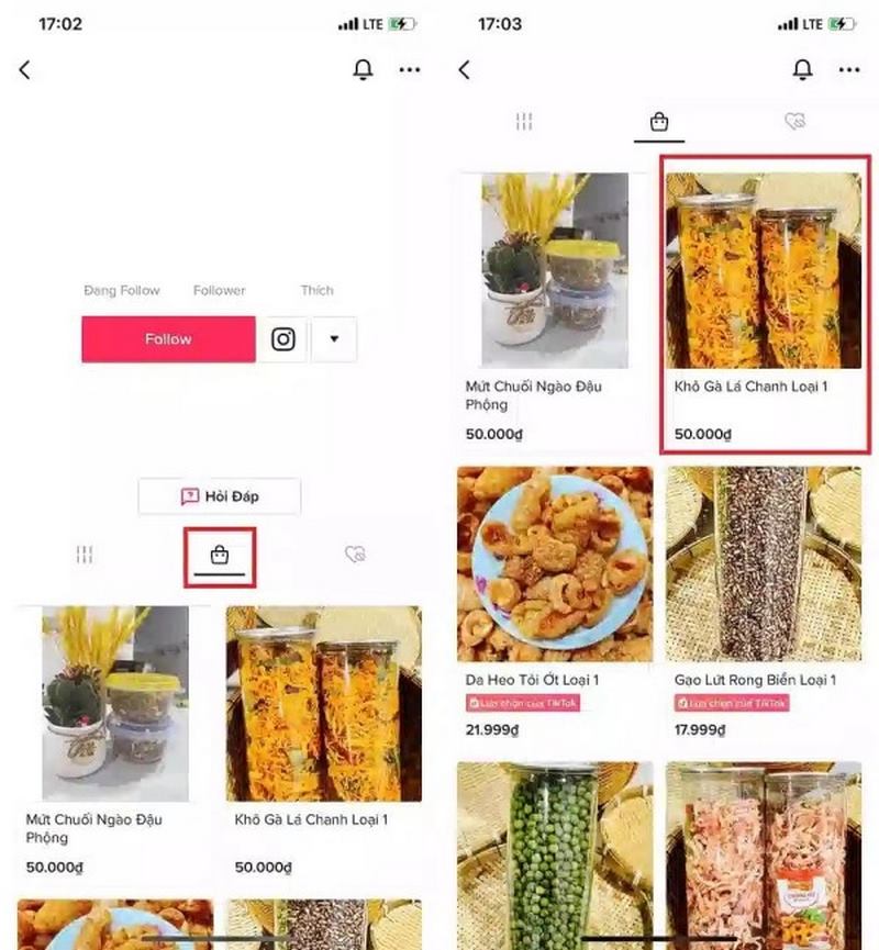cach gan gio hang tren tiktok loi hien thi