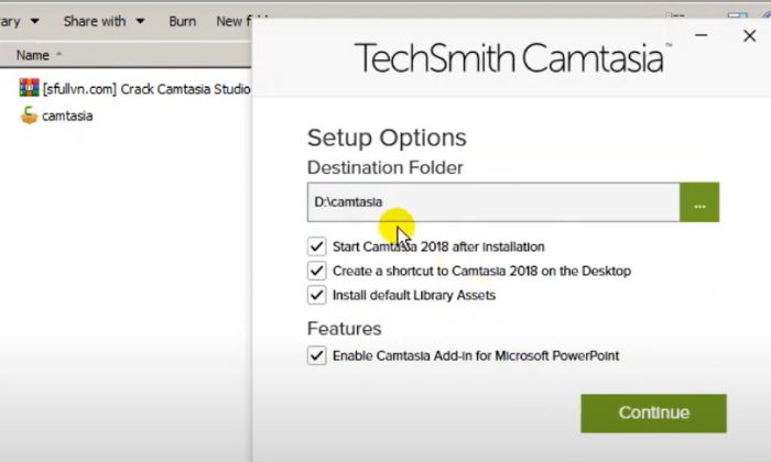 camtasia 2018 dan file da sao chep vao program files