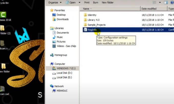 camtasia 2018 sao chep toan bo file reginfo ini
