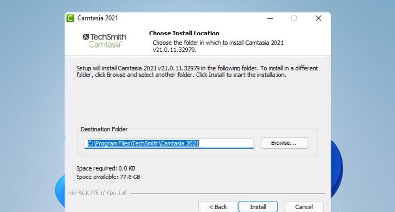 camtasia 2021 bam install de bat dau cai dat