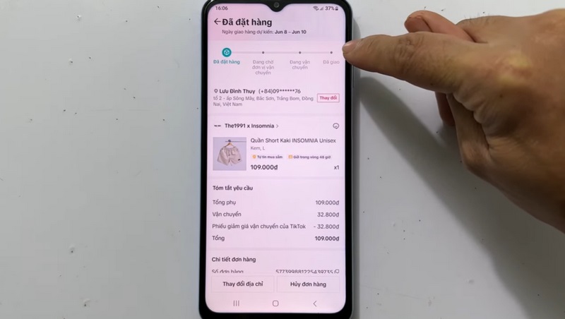 kiem tra don hang tiktok ve thoi gian giao hang