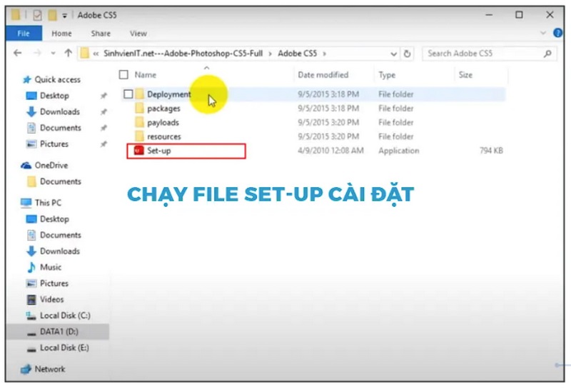 Bạn cần mở file setup trước 
