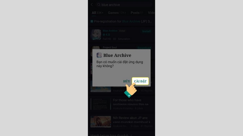 Cách Tải Blue Archive APK Cho Android Nhanh & Đơn Giản Nhất 4 Bạn cần phải chờ đợi hộp thông báo hiện lên và làm theo