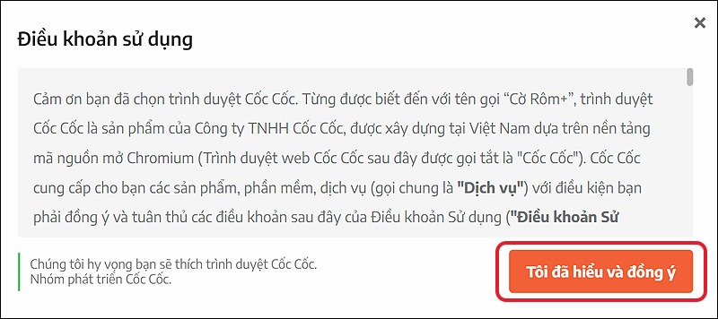 Tải Miễn Phí Cốc Cốc APK Cho Android – Trình Duyệt Web Đa Năng! 3 Bạn cũng cần xác nhận đồng ý điều khoản giống các app khác