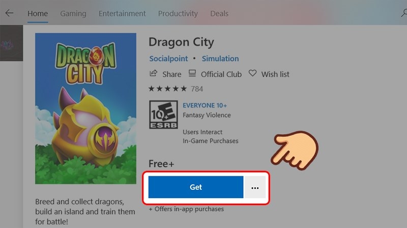 Hướng Dẫn Tải Dragon City APK Cho Android – Xây Dựng Thành Phố Rồng! 3 Người dùng hãy nhấn get để cài đặt file trò chơi