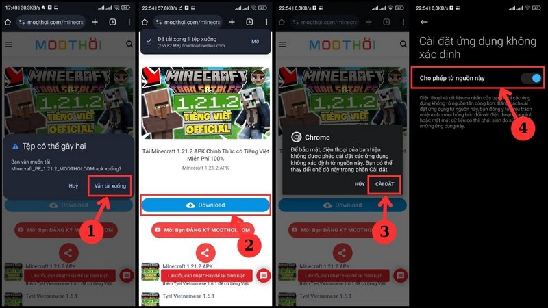 Tải Ngay Minecraft 1.21 APK Cho Android – Khám Phá Tính Năng Mới! 4 Chỉ qua vài thao tác là người dùng đã có thể nhập vai rồi