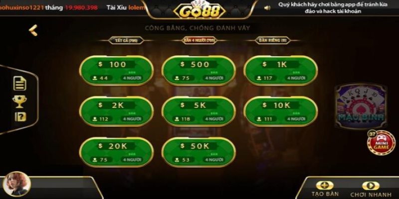 Game Bài Go88 – Xu Hướng Giải Trí Đẳng Cấp Mới 3 Xì tố luôn thu hút những người chơi yêu thích sự hồi hộp