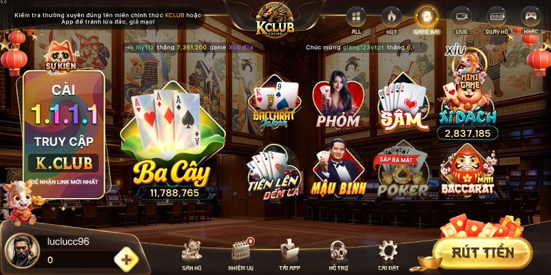 Trải Nghiệm Game Bài Kclub Uy Tín, Tỷ Lệ Thắng Hấp Dẫn 1 Trải nghiệm game bài KClub đẳng cấp và chuyên nghiệp